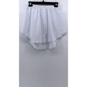 UNBRANDED Women's Bright White Button-Front Skirt SZ L
